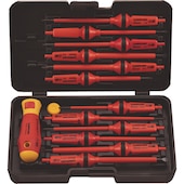 Isoliertes VDE-Schraubendreher-Sortiment mit Wechselklingen