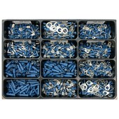 Sortiment isolierte Verbinder blau