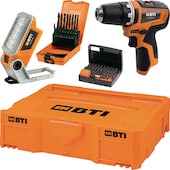 Akku-Bohrschrauber A-BS1 BL 12 V + 12 V Set Bohrer-Kassette - Bit - LED Lampe