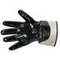 Knitted glove with partly blue nitrile coating