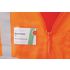 Warnschutz-Weste mit Taschen, orange, Detail Tasche, Folientasche, Schildtasche