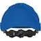 Bauschutzhelm blau, Schutzhelm, Bauhelm, Detail Rückseite Drehrad zur Größenanpassung