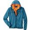 Kapuzenjacke blau/orange, Scheibler, Fleece-Strickjacke