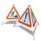 Warnsignal, Baustelle, H 700mm, Folie, rot/weiß, reflektierend