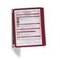Wand-Sichttafelsystem, DIN A4, hoch, 5 Tafeln, rot, Wandhalter magnetisch