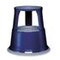 Rolltritt, Stahl, blau, Trittfläche Ø 290mm, 3 Federrollen