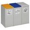 Wertstoff-Sammelbox,3x40l,HxBxT 570x760x405mm,Korpus Polystyrol lichtgrau