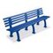Parkbank,HxBxT 740x2000x380mm,9 Latten,PVC-Leisten-Sitz blau,Sitz H 440mm