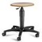 Hocker, Sitz H 420-550mm, Sitz Buche, Gestell schwarz, Rollen