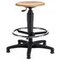 Hocker,Sitz H 590-840mm,Sitz Buche,m. Fußring,Gestell schwarz,Gleiter