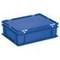 Euronorm-Stapelbehälter,HxLxB 135x400x300mm,11l,PP,blau,Scharnierdeckel
