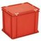 Euronorm-Stapelbehälter,HxLxB 335x400x300mm,31l,PP,rot,Scharnierdeckel