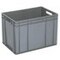 Euronorm-Stapelbehälter,HxLxB 420x600x400mm,83l,PP,grau,Wände geschlossen