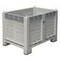 Großbehälter, HxLxB 850x800x1200mm, 550l, PP, grau, Wände durchbrochen