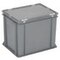 Euronorm-Stapelbehälter,HxLxB 335x400x300mm,31l,PP,grau,Scharnierdeckel