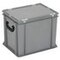 Euronorm-Koffer, HxLxB 335x400x300mm, 31l, PP, grau, Scharnierdeckel
