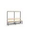 Umkleidebank, HxLxT 1710x2000x403mm, Holzleisten, Gestell schwarzgrau