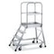 Podesttreppe,fahrbar,Podest H 0,96m,4 Gitterroststufen,60° Neigung,Alu