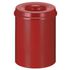 Papierkorb,selbstlöschend,15l,HxØ 360x260mm,Kopfteil rot,Korpus Stahl rot