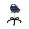 Hocker,Sitz H 520-720mm,Sitz blau,Gestell schwarz,Lift verchromt,Rollen