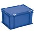 Euronorm-Stapelbehälter,HxLxB 235x400x300mm,21l,PP,blau,Scharnierdeckel