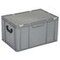 Euronorm-Koffer, HxLxB 330x600x400mm, 63l, PP, grau, Scharnierdeckel