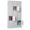 Schließfachschrank,RAL7035,HxBxT 1850x900x500mm,3x5 Fächer,Fach B 300mm