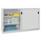 Schiebetürenschrank, RAL7035, HxBxT 1200x2000x500mm, 2x2 Stahlboden