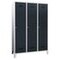 Abteilschrank, HxBxT 1850x1200x500mm, 3 Abt., RAL7035, Front RAL7016