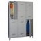 Doppelstöckiger Abteilschrank, RAL7035, HxBxT 1850x1200x500mm, 3x2 Abt.