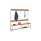 Umkleidebank, HxLxT 1600x1500x400mm, Holzleisten Buche, Gestell lichtgrau