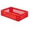Euronorm-Stapelbehälter,HxLxB 145x600x400mm,26l,PP,rot,Wände durchbrochen