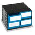 Schubladensystem,HxBxT 202x332x345mm,4x1 Schublade(n),Schubladen blau