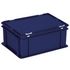 Euronorm-Stapelbehälter,HxLxB 185x400x300mm,16l,PP,blau,Scharnierdeckel