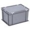 Euronorm-Stapelbehälter,HxLxB 235x400x300mm,21l,PP,grau,Scharnierdeckel