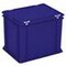 Euronorm-Stapelbehälter,HxLxB 335x400x300mm,31l,PP,blau,Scharnierdeckel