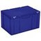 Euronorm-Stapelbehälter,HxLxB 330x600x400mm,63l,PP,blau,Scharnierdeckel