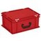 Euronorm-Koffer, HxLxB 185x400x300mm, 16l, PP, rot, Scharnierdeckel