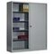 Schiebetürenschrank, RAL7035, HxBxT 1950x1600x500mm, 8xStahlboden