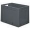 Euronorm-Stapelbehälter,HxLxB 420x600x400mm,80l,PP,grau,Wände geschlossen