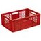 Euronorm-Stapelbehälter,HxLxB 240x600x400mm,43l,PP,rot,Wände durchbrochen