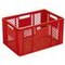 Euronorm-Stapelbehälter,HxLxB 320x600x400mm,63l,PP,rot,Wände durchbrochen