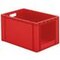 Euronorm-Stapelbehälter,HxLxB 320x600x400mm,61l,PP,rot,Wände geschlossen