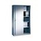 Schiebetürenschrank, HxBxT 1950x1200x400mm, 4xStahlboden, 5 OH