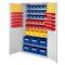 Schrank, m. Kästen, HxBxT 1950x1130x590mm, 118 Kästen PE, 7xStahlboden