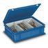 Euronorm-Koffer,HxLxB 130x400x300mm,11l,m. Besteckeinsatz,PE,blau