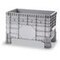 Großbehälter, HxLxB 670x640x1040mm, 285l, PE, grau, Wände geschlossen