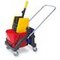 Nasswischwagen,Eimer 1x17l/1x6l rot/blau,Gestell Kunststoff,4 Lenkrollen