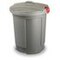 Abfallbehälter, HxØ 640x390-490mm, Korpus PP grau, Deckel PE grau