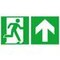 Fluchtwegschild,Notausgang rechts,Pfeil rechts aufwärts,Wandschild,Alu